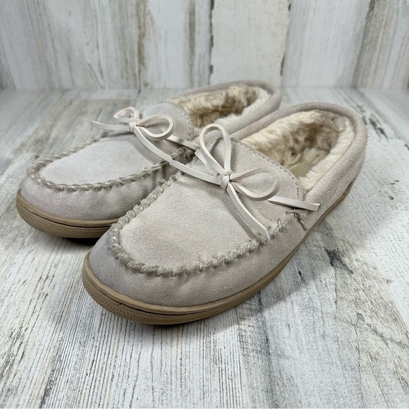 MySlipper Women's Moccasin Slippers by MyPillow in Beach Beige #529 - Picture 1 of 11